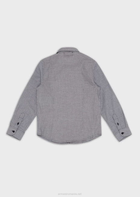 băiat R802G2381 cămașă din poplin cu model slim-fit Armani
