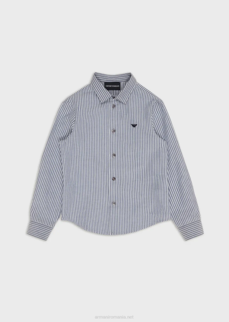 băiat R802G2382 cămașă din poplin cu model slim-fit Armani in dungi