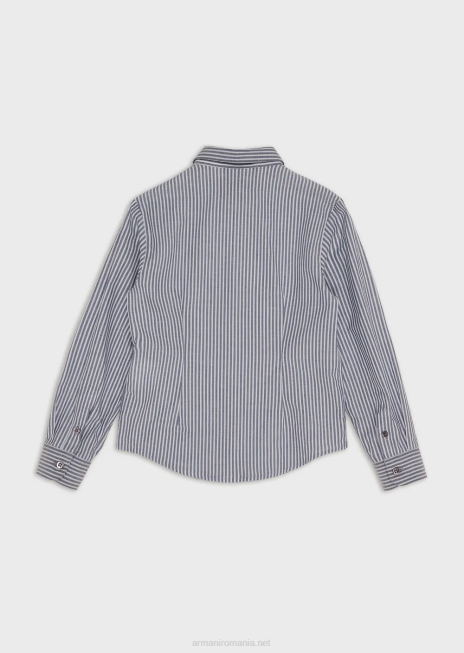 băiat R802G2382 cămașă din poplin cu model slim-fit Armani in dungi