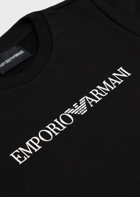 băiat R802G2383 hanorac cu logo din amestec modal Armani negru