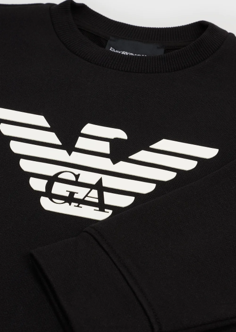 băiat R802G2384 hanorac cu logo din amestec modal Armani logo negru