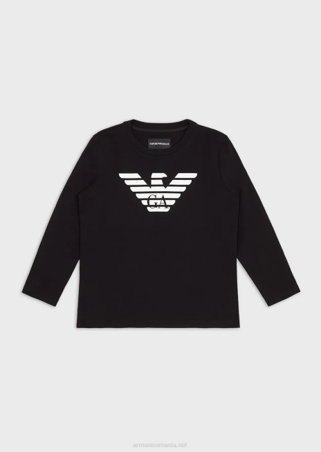 băiat R802G2387 pulover pima din jerseu cu logo Armani