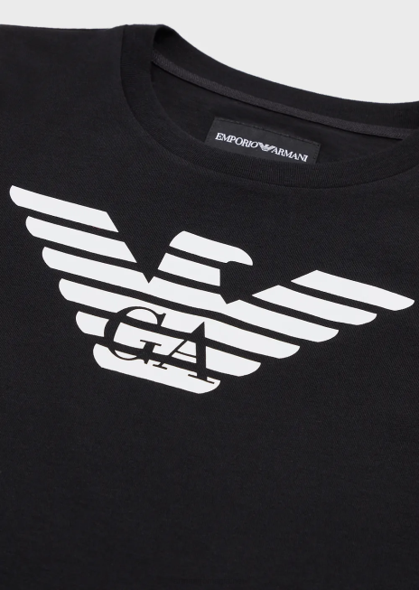 băiat R802G2387 pulover pima din jerseu cu logo Armani