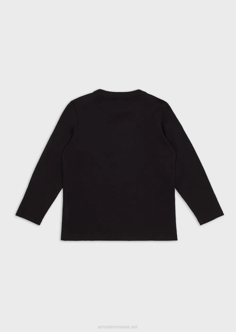 băiat R802G2387 pulover pima din jerseu cu logo Armani