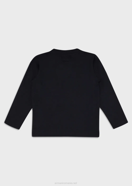 băiat R802G2389 pulover pima din jerseu cu logo Armani