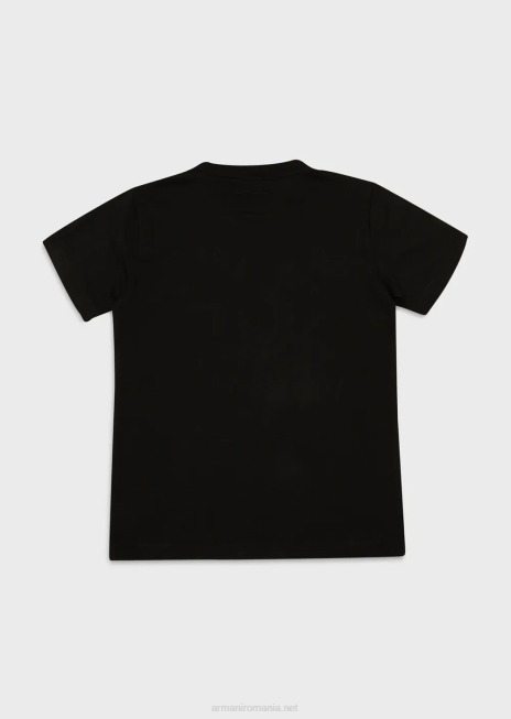 băiat R802G2390 tricou din jerseu pima cu logo-ul vultur Armani