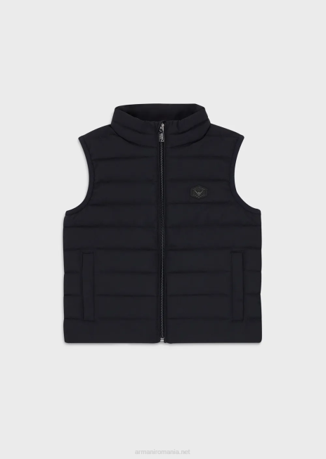 băiat R802G2400 Gilet puf din nailon matlasat, cu puf reciclat Armani albastru marin