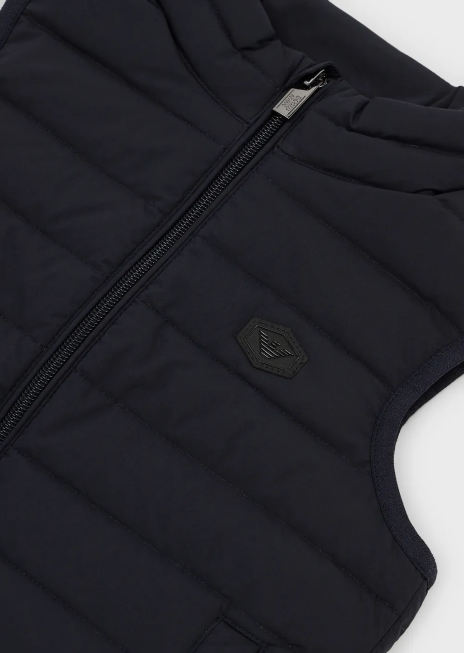 băiat R802G2400 Gilet puf din nailon matlasat, cu puf reciclat Armani albastru marin