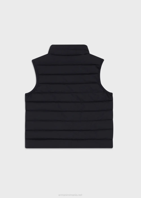 băiat R802G2400 Gilet puf din nailon matlasat, cu puf reciclat Armani albastru marin