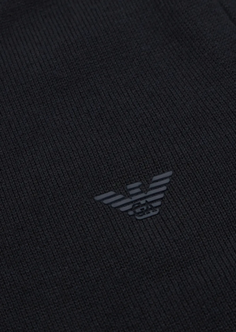 băiat R802G2412 Pulover din amestec de lână cu broderie micro-vultur Armani albastru marin