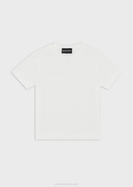 băiat R802G2425 tricou din jerseu greu cu sigla Emporio Armanialb