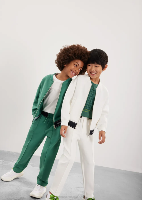 băiat R802G2425 tricou din jerseu greu cu sigla Emporio Armanialb