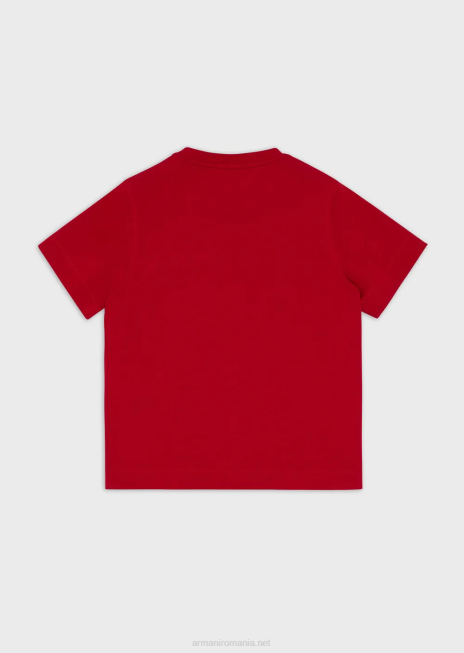 băiat R802G2426 tricou din jerseu greu cu sigla Emporio Armaniroșu