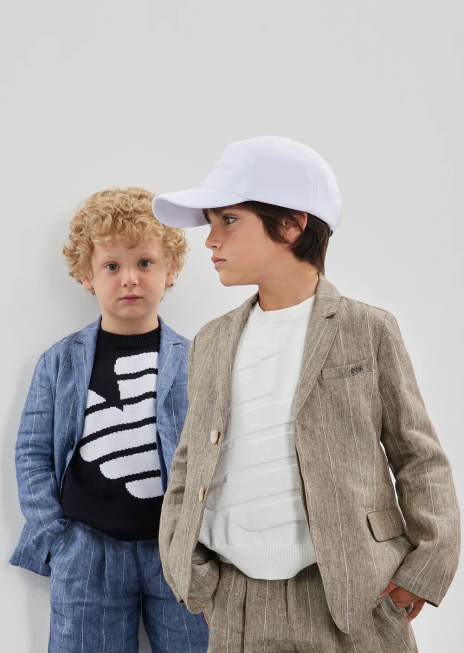 băiat R802G2436 jumper cu incrustație ea supradimensionată Armani alb