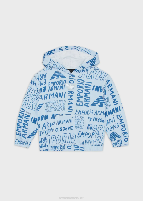 băiat R802G2439 hanorac cu glugă, cu inscripții ea crew Armani azur