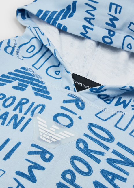 băiat R802G2439 hanorac cu glugă, cu inscripții ea crew Armani azur