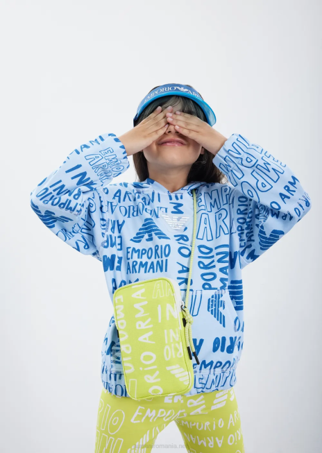 băiat R802G2439 hanorac cu glugă, cu inscripții ea crew Armani azur