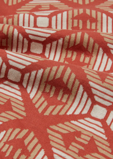 băiat R802G2442 pulover de colecție sustenabilă din jerseu organic jacquard cu vultur peste tot Armani portocale