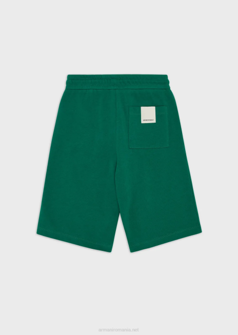băiat R802G2443 pantaloni scurți din jerseu organic de colecție sustenabilă Armani