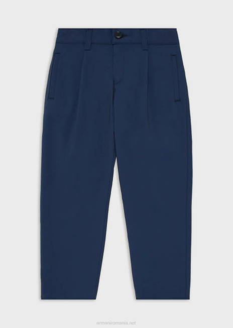băiat R802G2457 pantaloni cu săgeți din țesătură elastică Armani albastru marin