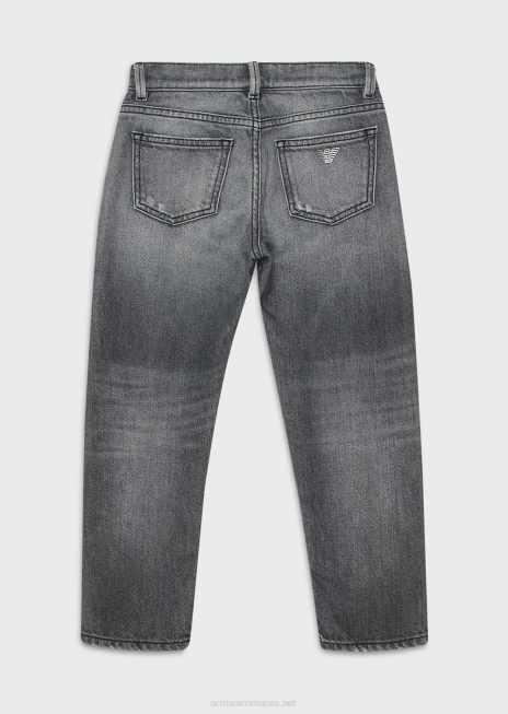 băiat R802G2469 blugi din denim clătiți j75 cu rupturi Armani gri deschis