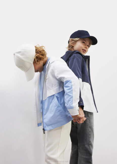 băiat R802G2469 blugi din denim clătiți j75 cu rupturi Armani gri deschis