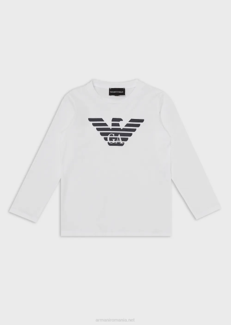 băiat R802G2475 pulover din jerseu pima cu logo Armani