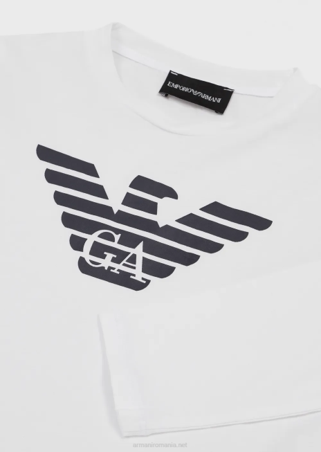 băiat R802G2475 pulover din jerseu pima cu logo Armani