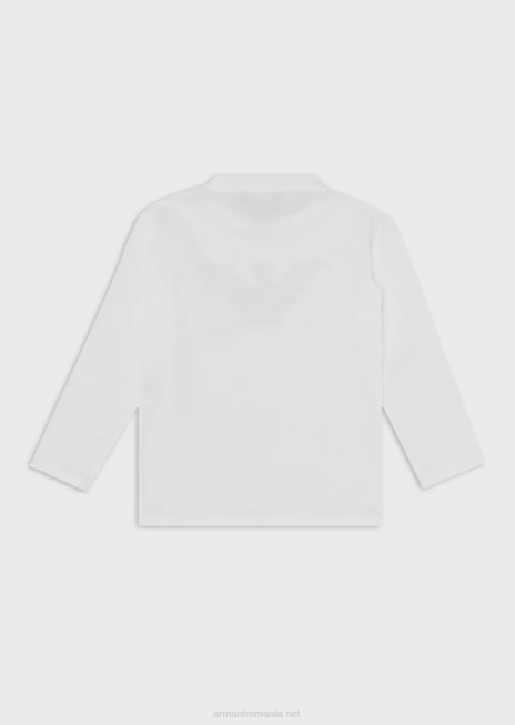 băiat R802G2475 pulover din jerseu pima cu logo Armani