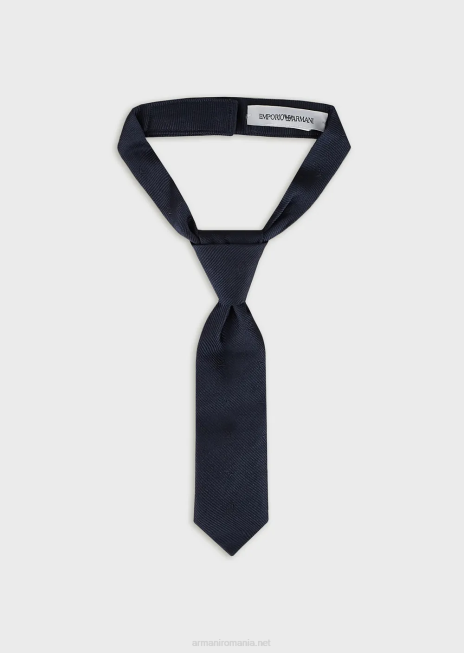băiat R802G2731 cravată din mătase pură cu velcro Armani