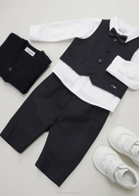 băiat R802G2732 papion din mătase pură cu vultur jacquard peste tot Armani