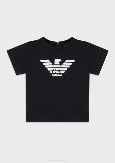 băiat R802G2670 tricou din jerseu pima cu logo Armani