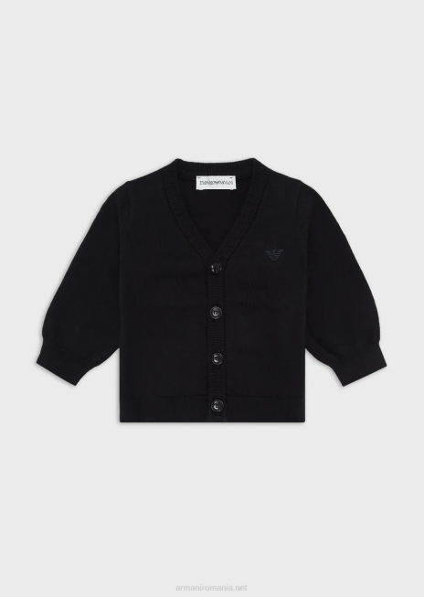 băiat R802G2671 cardigan cu decolteu în V din amestec de lână Armani