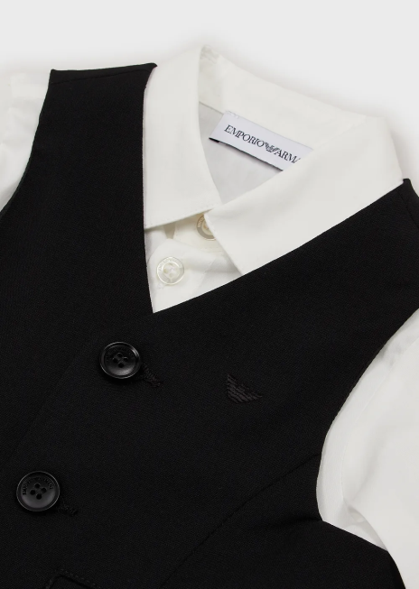 băiat R802G2673 tinuta cu camasa, vesta si pantaloni Armani