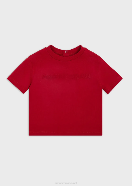 băiat R802G2685 tricou din jerseu greu cu sigla Emporio Armaniroșu