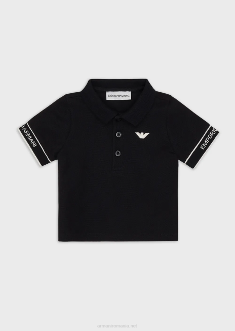 băiat R802G2690 tricou polo din tricou cu broderie vultur Armani albastru marin