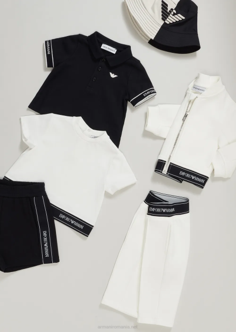 băiat R802G2690 tricou polo din tricou cu broderie vultur Armani albastru marin