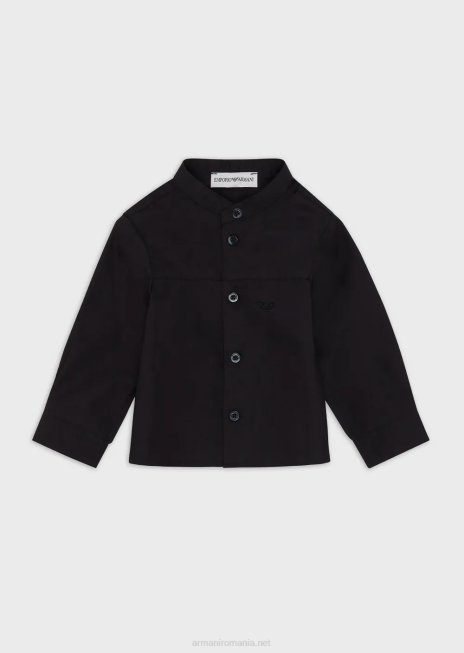 băiat R802G2692 cămașă pima cu guler și jug guru Armani albastru marin