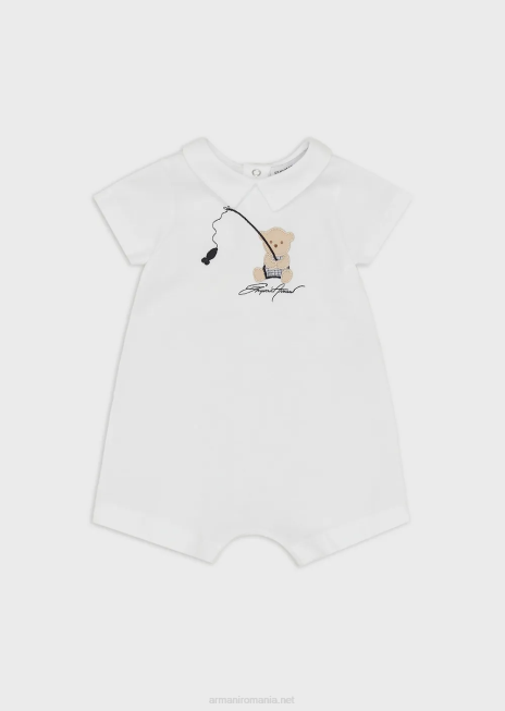 băiat R802G2694 salopeta din jerseu cu broderie de ursuleti Armani model