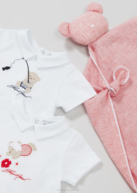 băiat R802G2694 salopeta din jerseu cu broderie de ursuleti Armani model