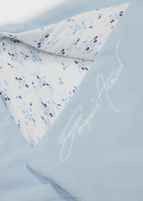 băiat R802G2695 sac de dormit din jerseu piqué cu broderie cu logo-ul semnăturii Armani