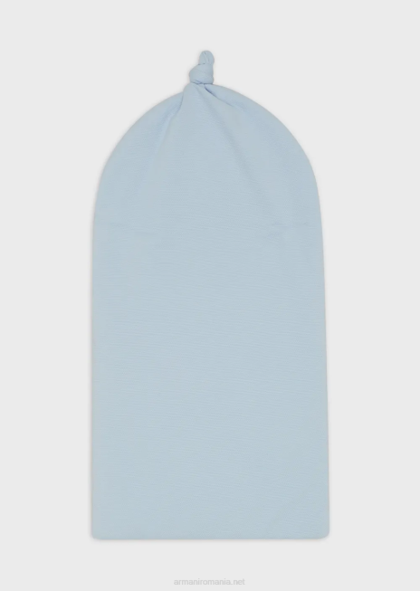 băiat R802G2695 sac de dormit din jerseu piqué cu broderie cu logo-ul semnăturii Armani