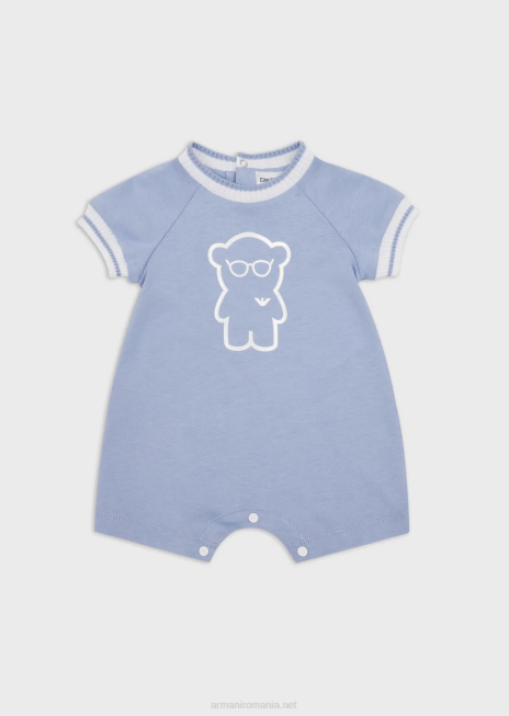 băiat R802G2699 salopetă din jerseu organic cu imprimeu din colecția capsule manga Armani azur