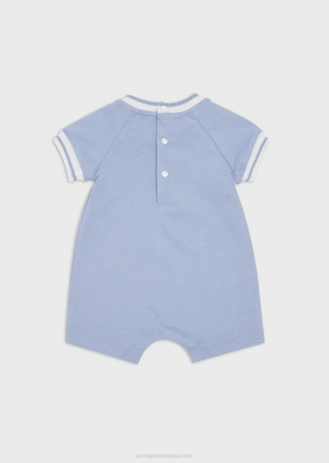 băiat R802G2699 salopetă din jerseu organic cu imprimeu din colecția capsule manga Armani azur