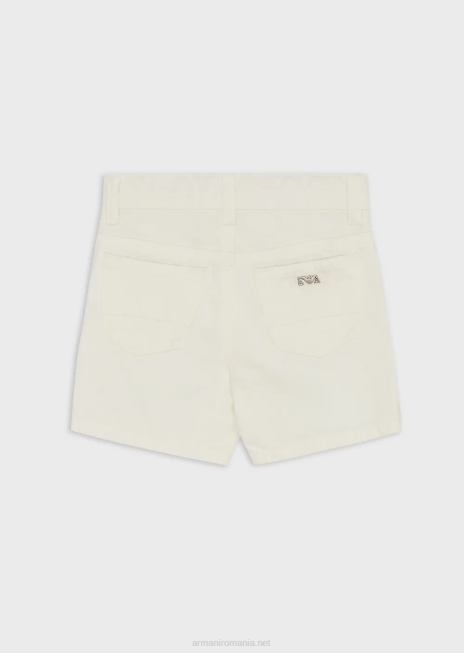 băiat R802G2701 pantaloni scurți de taur vopsiți în haine Armani alb