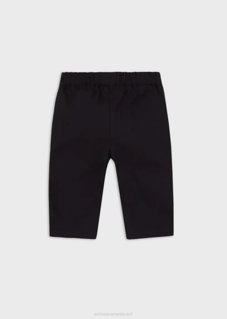 băiat R802G2707 pantaloni din bumbac cu talie elastica Armani albastru marin