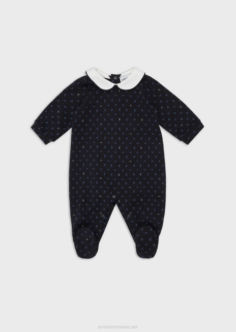 băiat R802G2715 costume cu guler Peter Pan și vultur op-art peste tot Armani