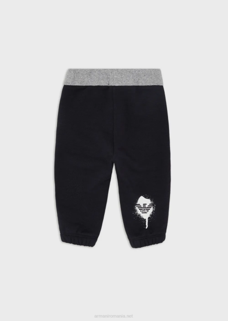 băiat R802G2717 pantaloni de jogging cu logo-ul vultur pictat Armani