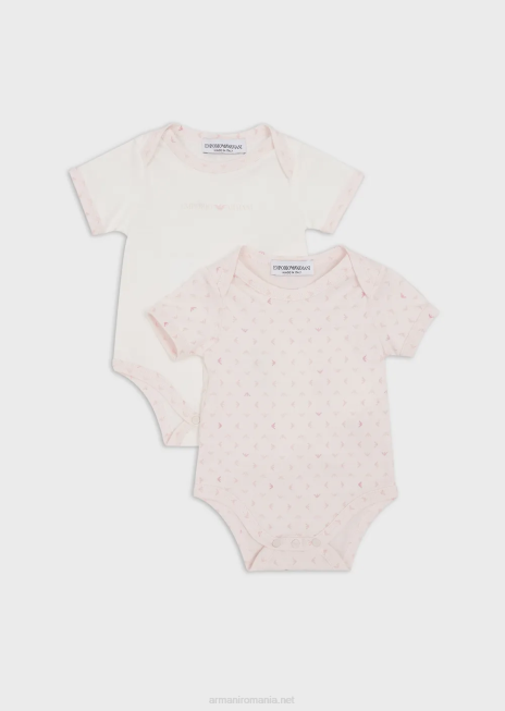 băiat R802G2720 set cadou de două body-uri cu vultur op-art peste tot Armani