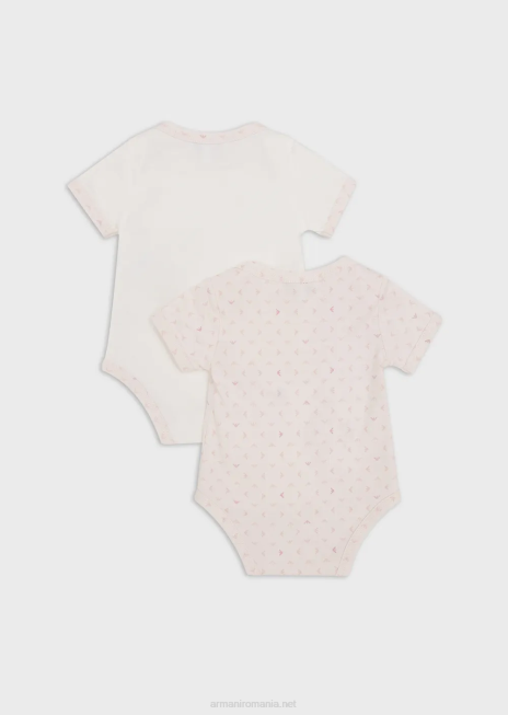 băiat R802G2720 set cadou de două body-uri cu vultur op-art peste tot Armani